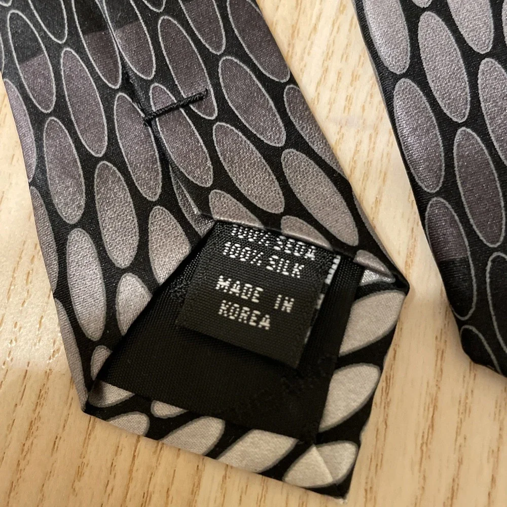 Men's Bergamo New York Handmade Silk Neck Tie Ombre Gradient Black Gray